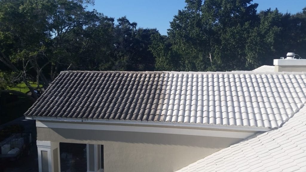 before and after roof cleaning in lakeland, fl