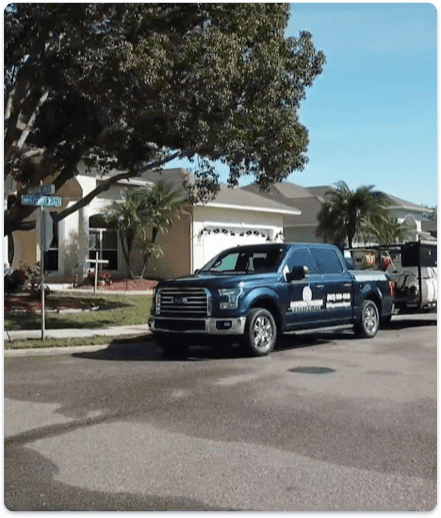 Lightning Pressure Washing Truck At Job