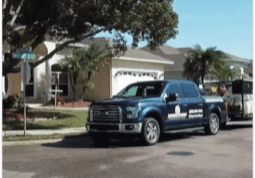 Lightning Pressure Washing Truck At Job