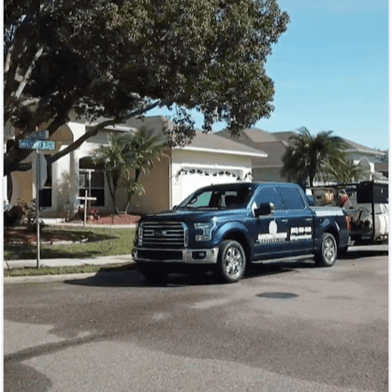 Lightning Pressure Washing Truck At Job